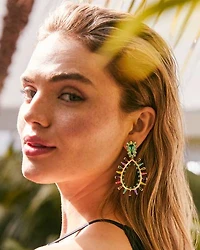 Kelsey Gold Statement Earrings Multi Mix