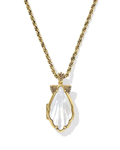 Alexa Locket Vintage Gold Short Pendant Necklace