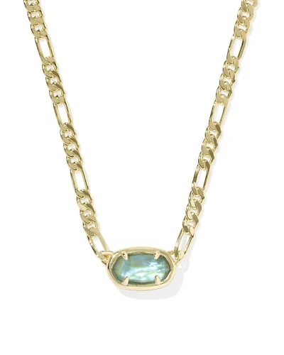 Elisa Gold Figaro Chain Short Pendant Necklace