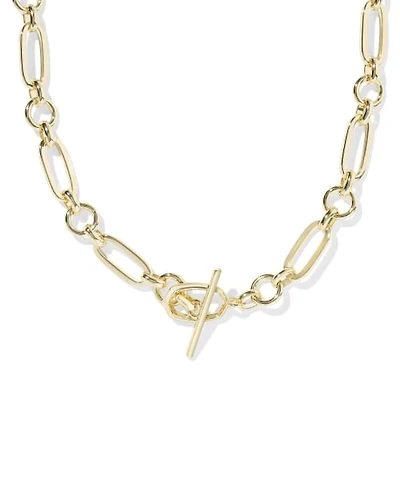 Sylvia Gold Metal Link and Chain Necklace