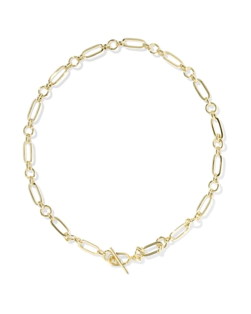 Sylvia Gold Metal Link and Chain Necklace