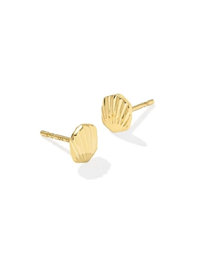 Davie 18k Gold Vermeil Shell Stud Earrings