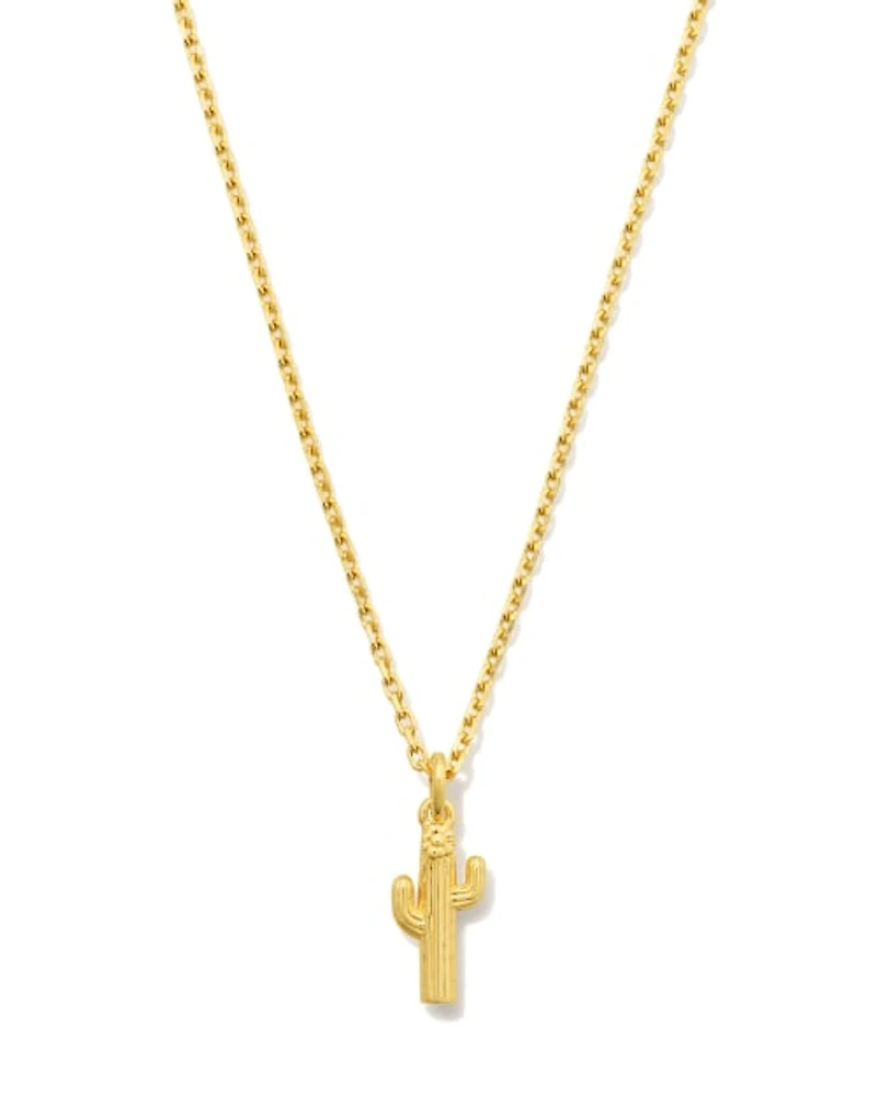 Mini Cactus Pendant Necklace Sterling Silver