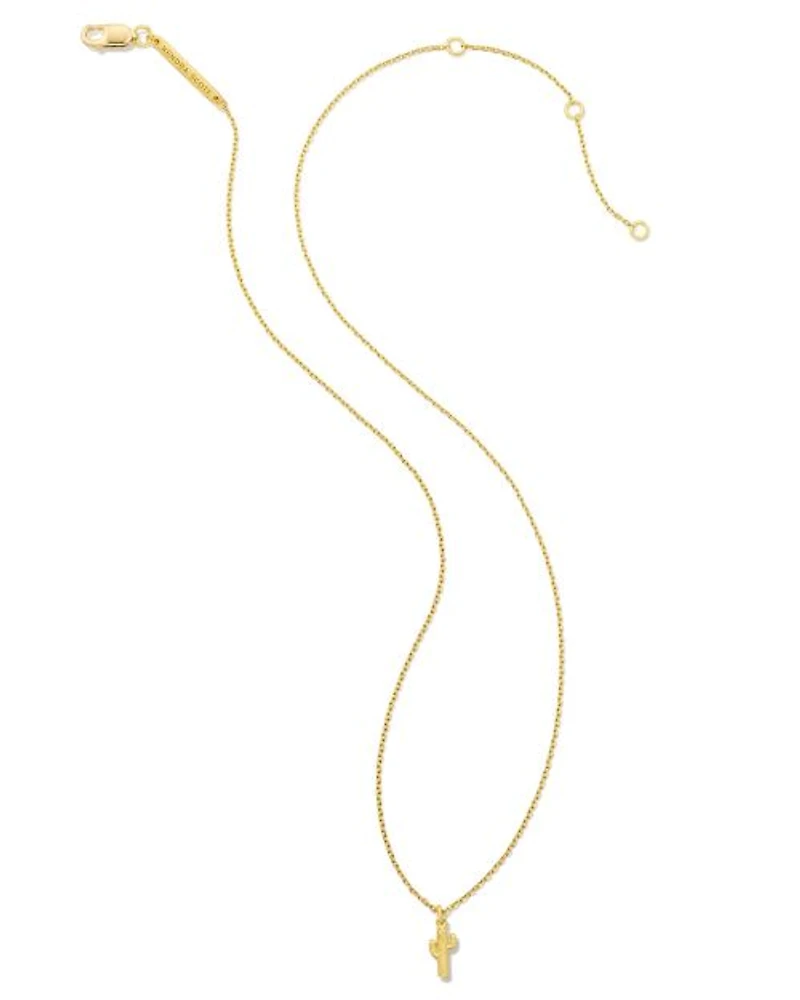 Mini Cactus Pendant Necklace Sterling Silver