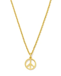 Mini Peace Sign Pendant Necklace in Sterling Silver