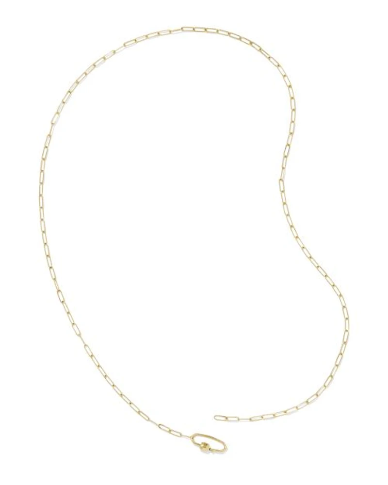 Stella Paperclip Pendant Necklace in 14k Yellow Gold