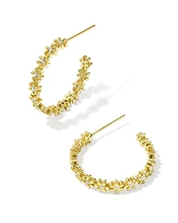 Nydia Silver Hoop Earrings White CZ