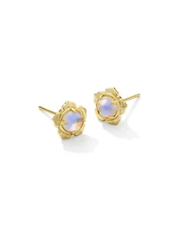 Susie Gold Stud Earrings Dichroic Glass