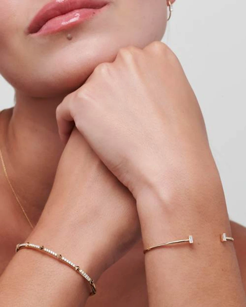 0.5 ct Astrid 14k Yellow Gold Bangle Bracelet in White Diamond