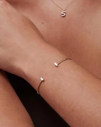 0.19 ct Isabella 14k Yellow Gold Cuff Bracelet White Diamond