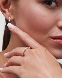 0.57 ct Isabella 14k Yellow Gold Half Eternity Band Ring White Diamond