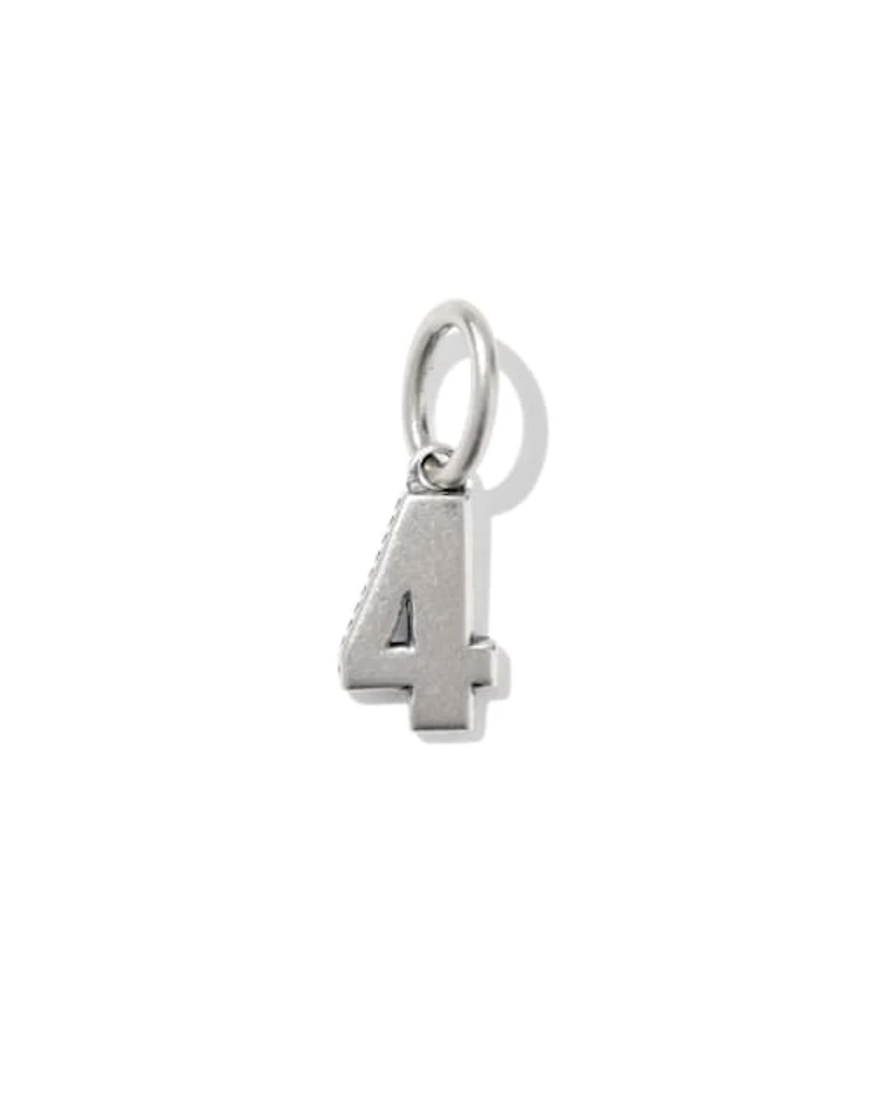 Large Metal Number 5 Oxidized Sterling Silver Charm
