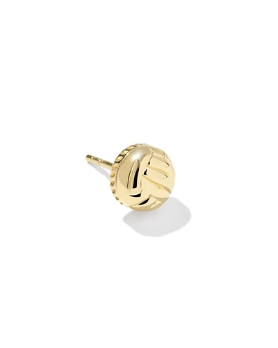 Volleyball 18k Yellow Gold Vermeil Single Stud Earring