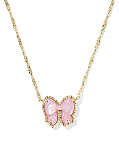 Haley Bow Gold Short Pendant Necklace