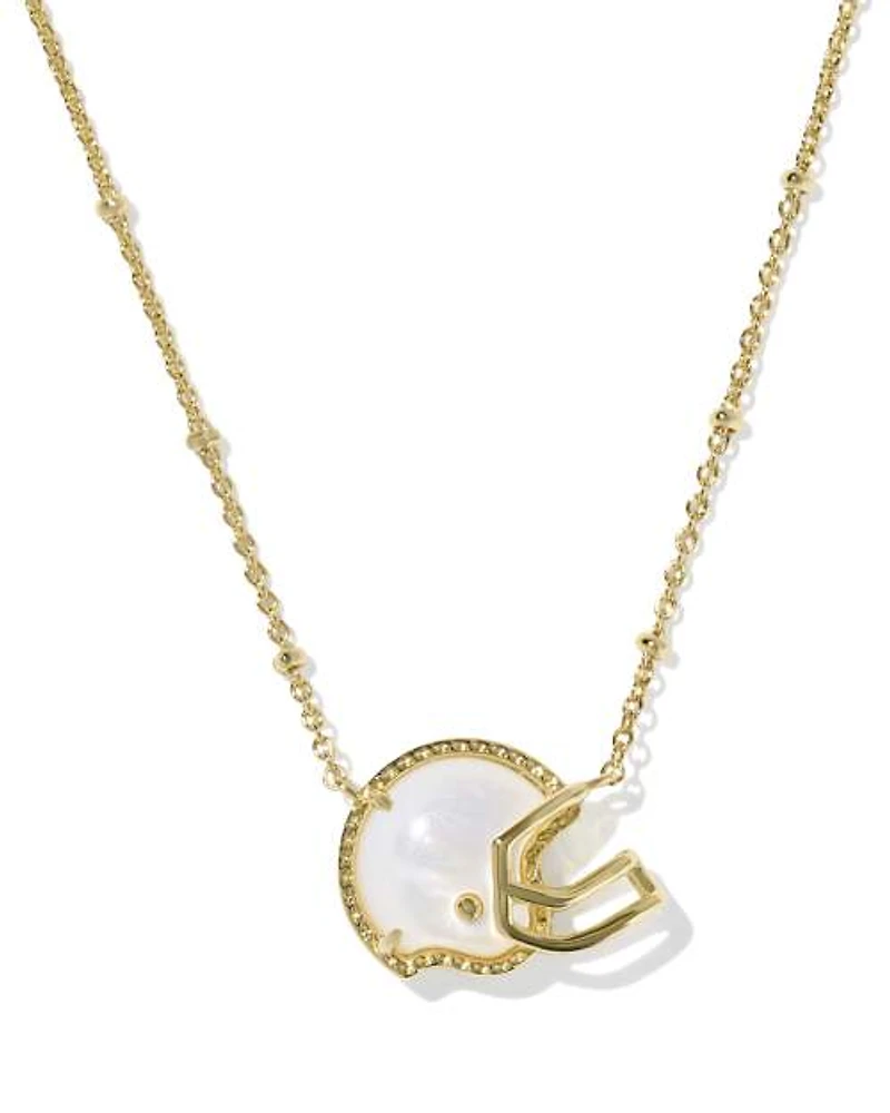 Football Helmet Gold Short Pendant Necklace