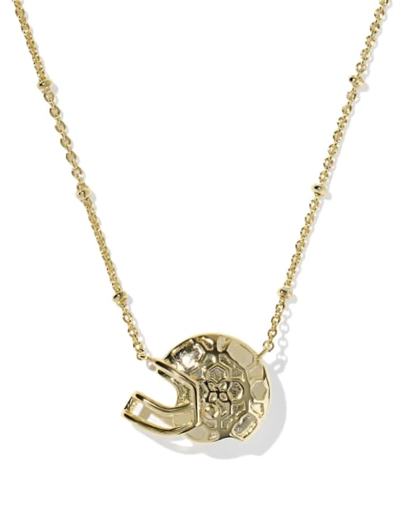 Football Helmet Gold Short Pendant Necklace