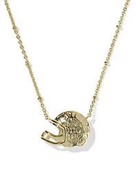 Football Helmet Gold Short Pendant Necklace
