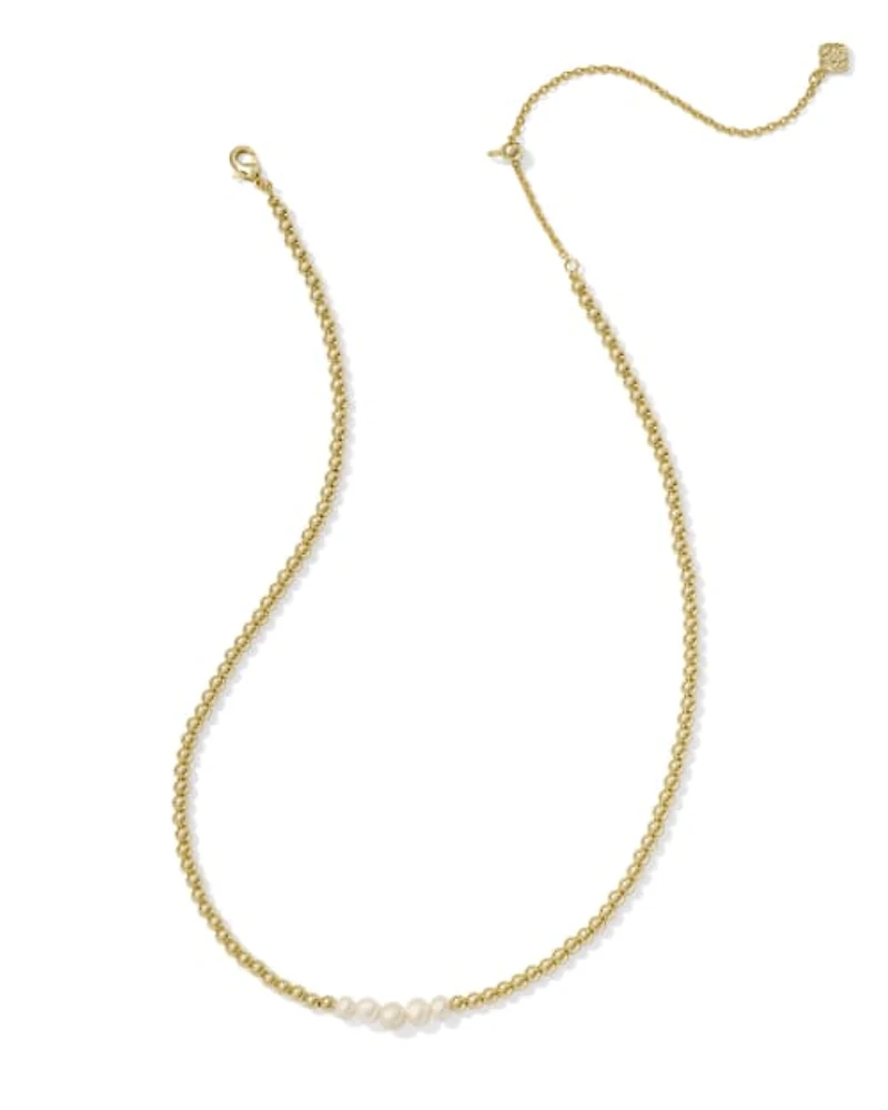 Eve Gold Beaded Strand Necklace Freshwater Cultured Pearl