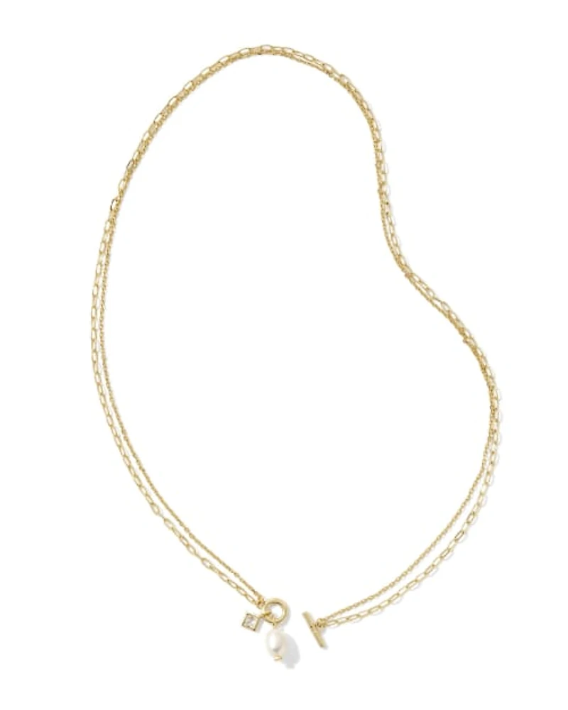 Eve Gold Chain Multi Strand Necklace Freshwater Cultured Pearl