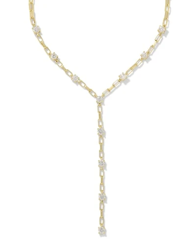 Lexi Silver Y Necklace White CZ