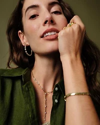 Lexi Gold Hoop Earrings White CZ