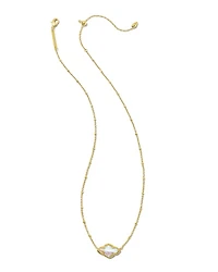 Abbie Gold Pendant Necklace in Iridescent Abalone