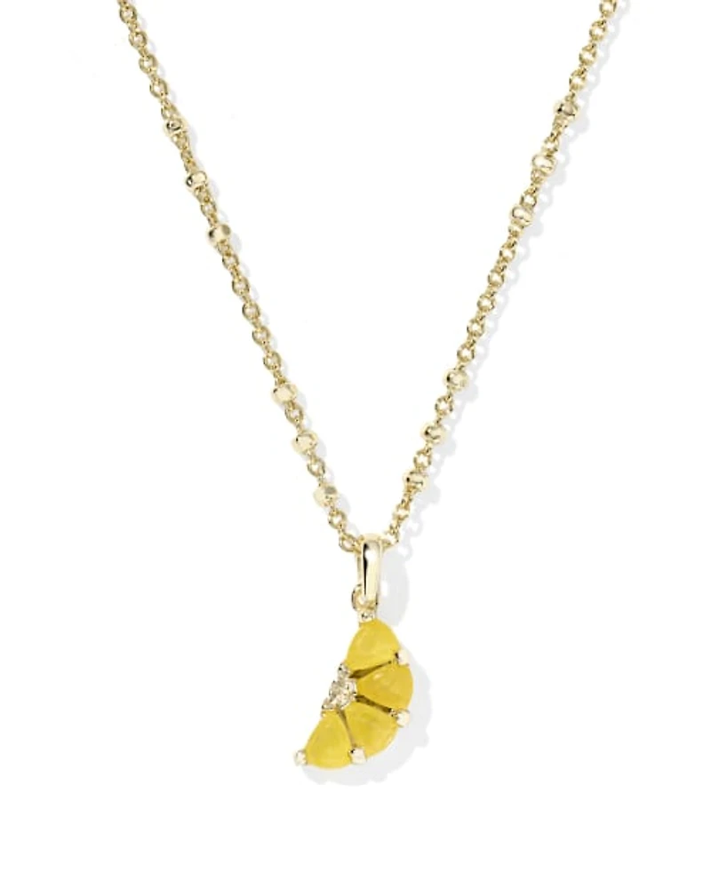 Lemon Gold Short Pendant Necklace
