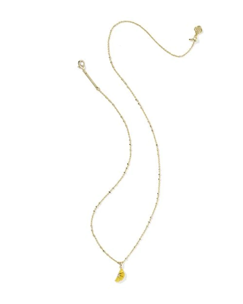 Lemon Gold Short Pendant Necklace
