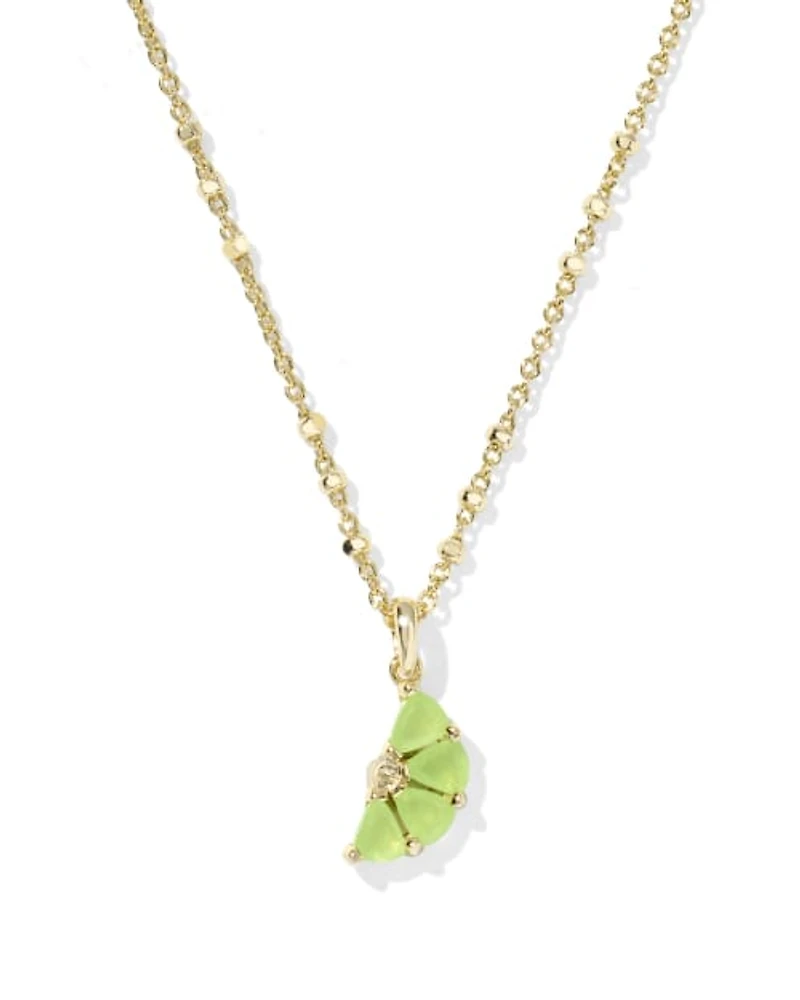 Lime Gold Short Pendant Necklace