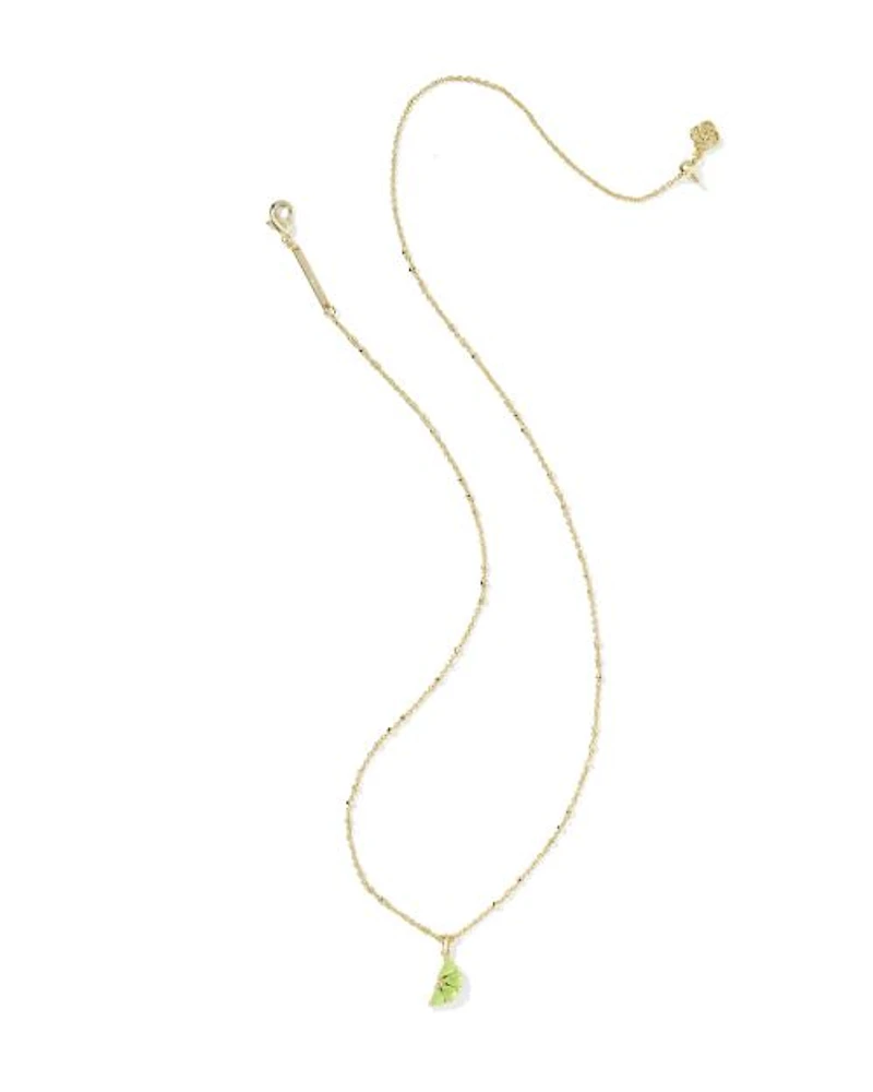 Lime Gold Short Pendant Necklace
