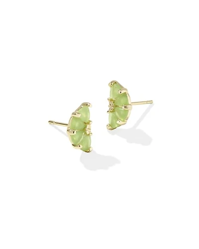 Lime Gold Stud Earrings