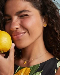 Lemon Gold Short Pendant Necklace