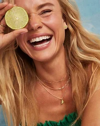 Lime Gold Short Pendant Necklace