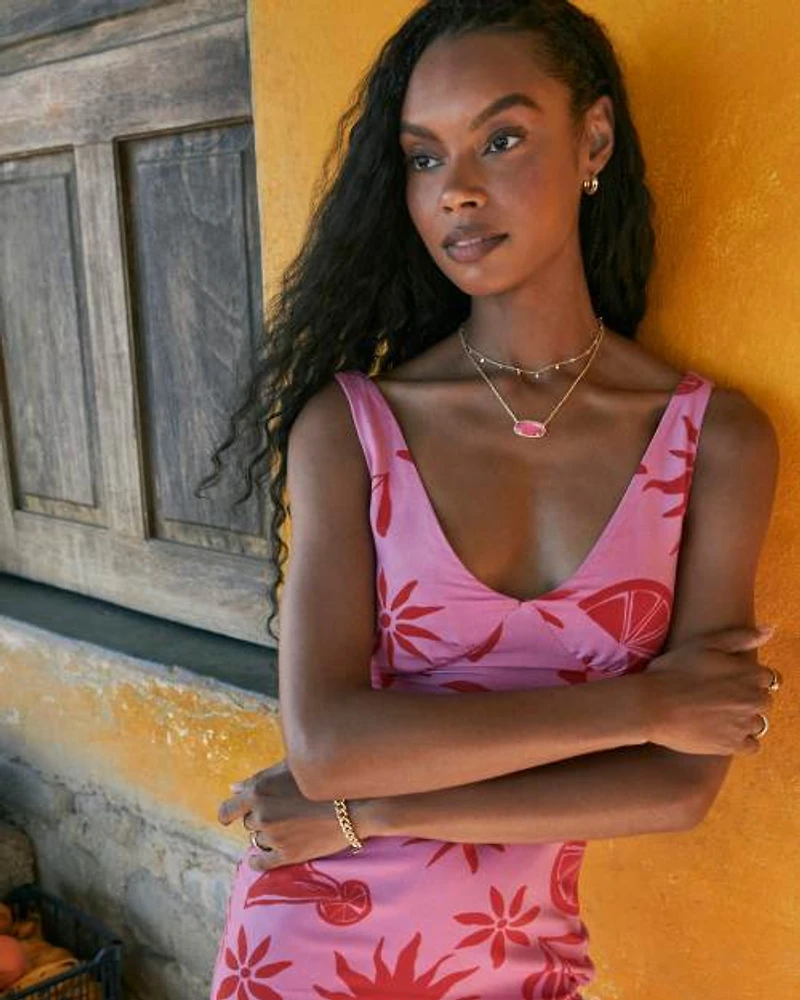 Elisa Gold Statement Short Pendant Necklace