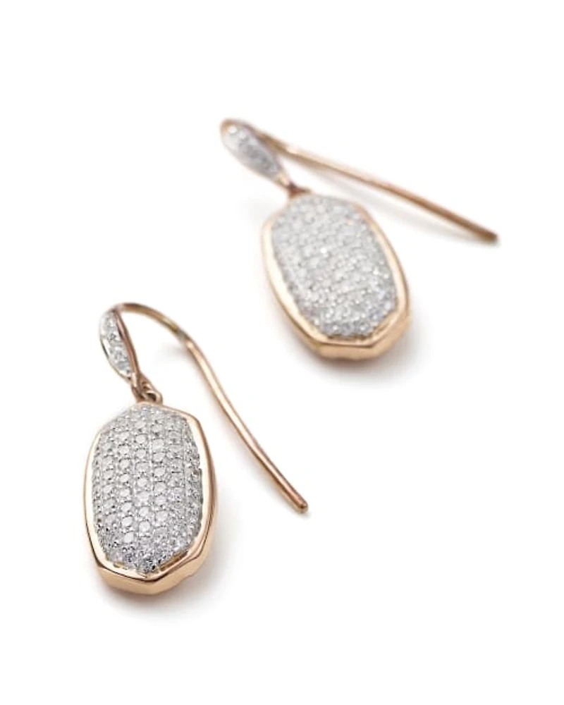 Lee Earrings in Pave Diamond and 14k Rose Gold