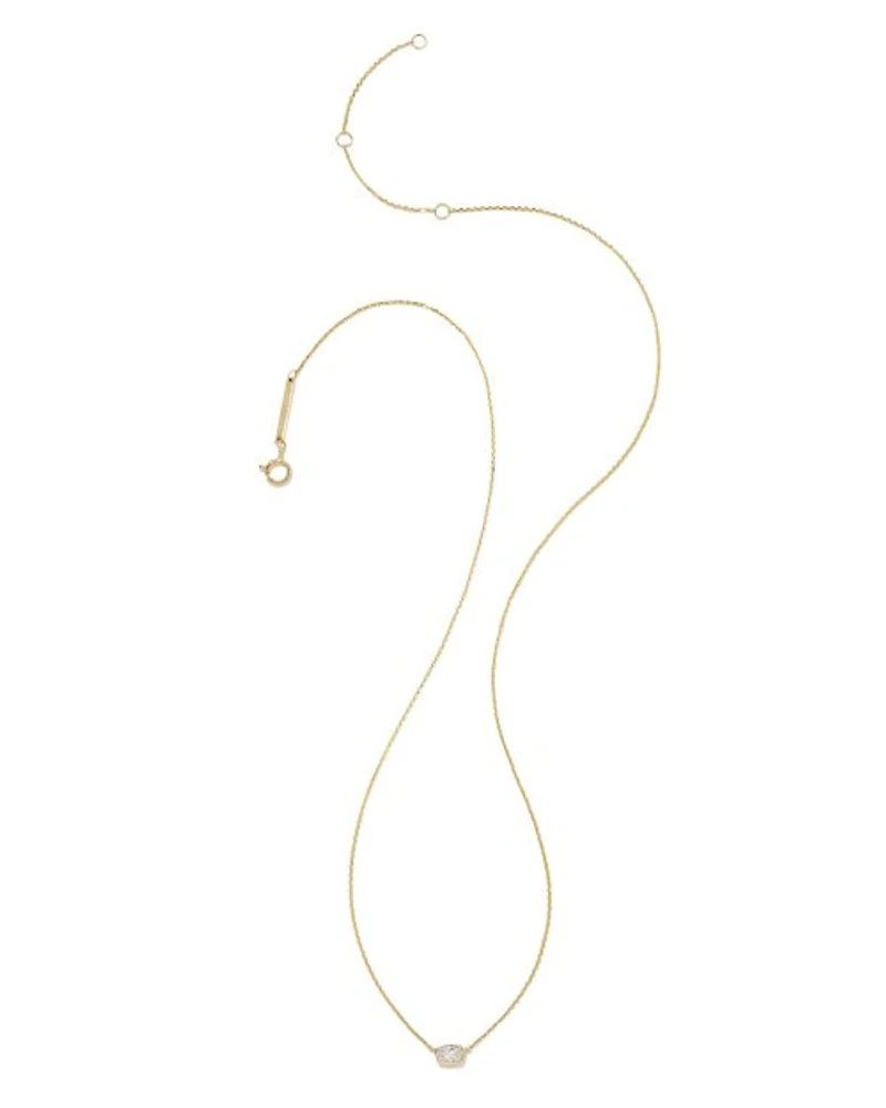 0.11 ct Marisa 14k White Gold Oval Solitaire Pendant Necklace in White Diamond