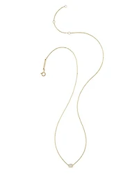 0.11 ct Marisa 14k White Gold Oval Solitaire Pendant Necklace in White Diamond