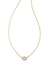 0.11 ct Marisa 14k White Gold Oval Solitaire Pendant Necklace in White Diamond