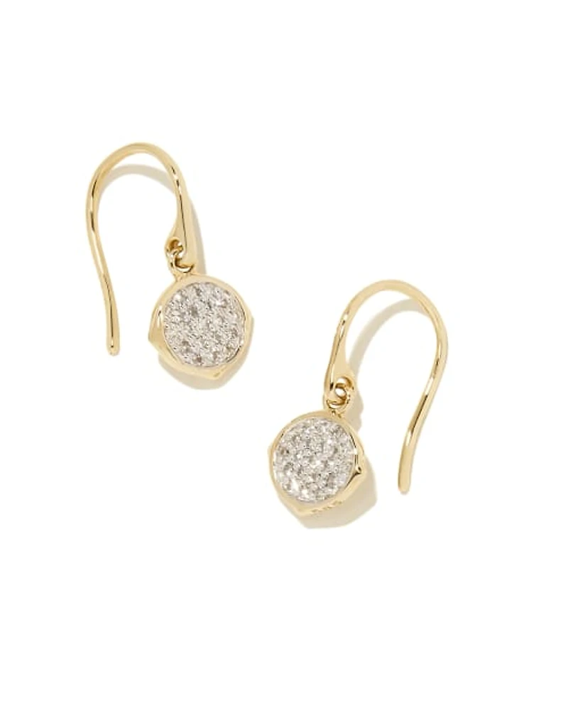 0.13 ct Matilda 14k Yellow Gold Drop Earrings in White Diamond