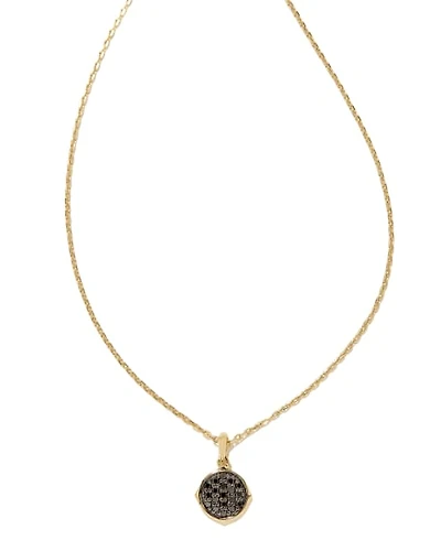 0.1 ct Matilda 14k Yellow Gold Pendant Necklace in Black Diamond
