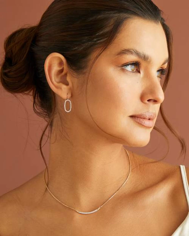 0.15 ct Ott 14k Yellow Gold Pendant Necklace White Diamond