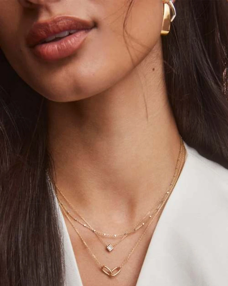 22 Inch Single Satellite Chain Necklace Mixed Metal