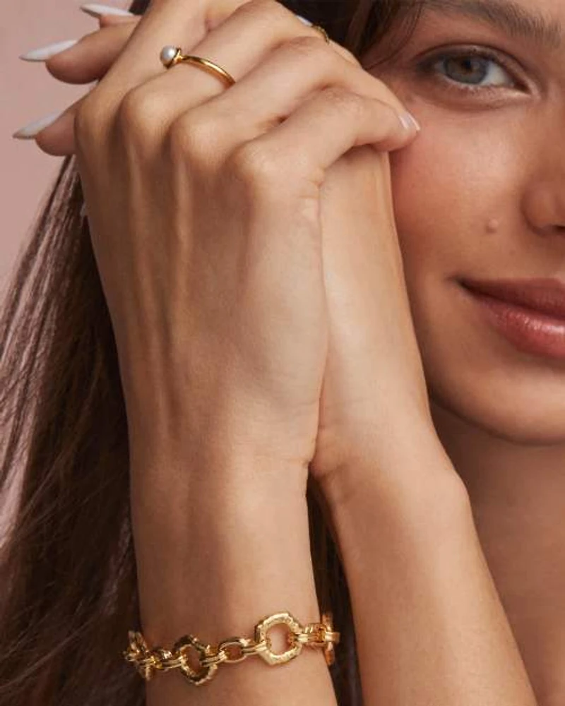 Davie 18k Gold Vermeil Open Frame Chain Bracelet