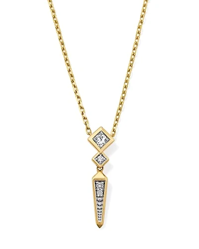 0.2 ct Lab Grown Diamond Michelle 14k Yellow Gold Small Spike Pendant Necklace