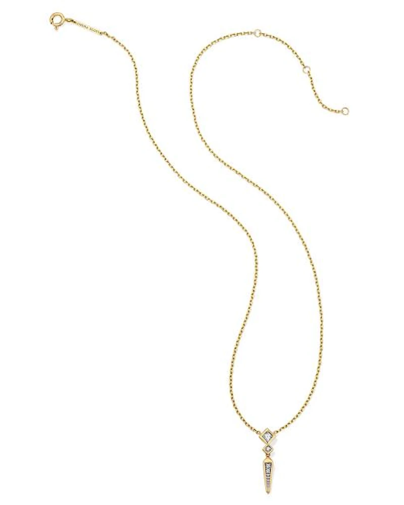 0.2 ct Lab Grown Diamond Michelle 14k Yellow Gold Small Spike Pendant Necklace