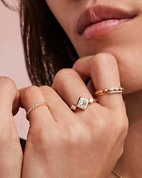 0.85 ct Lab Grown Diamond Michelle 14k Yellow Gold Band Ring