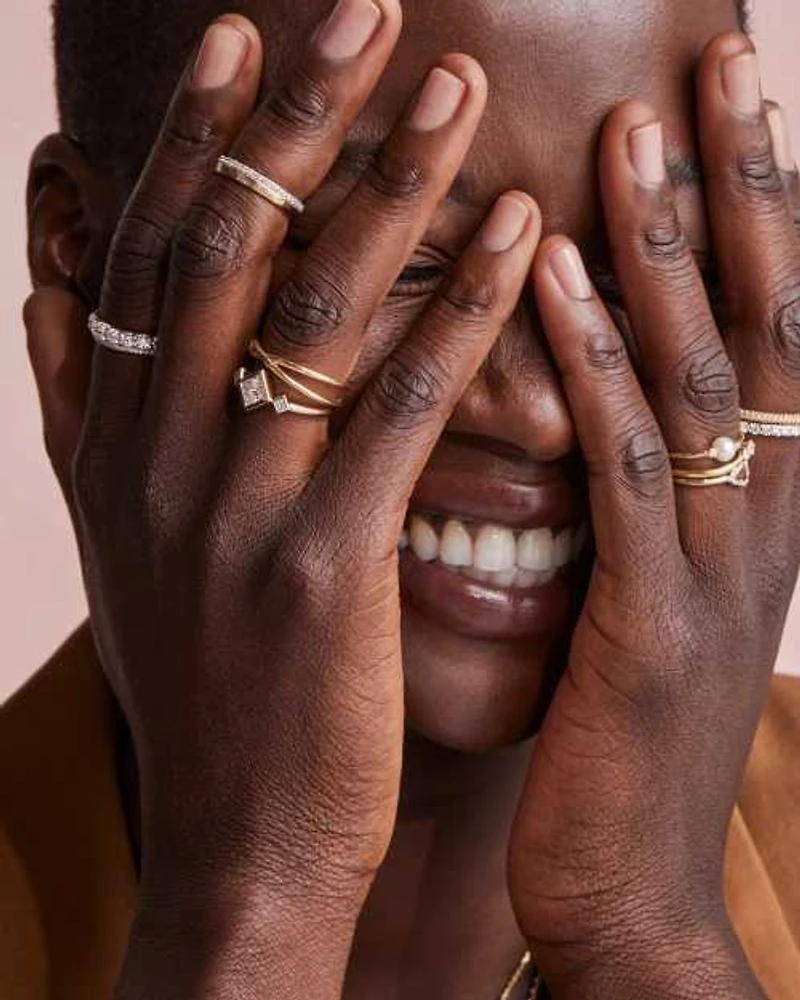 0.85 ct Lab Grown Diamond Michelle 14k Yellow Gold Band Ring