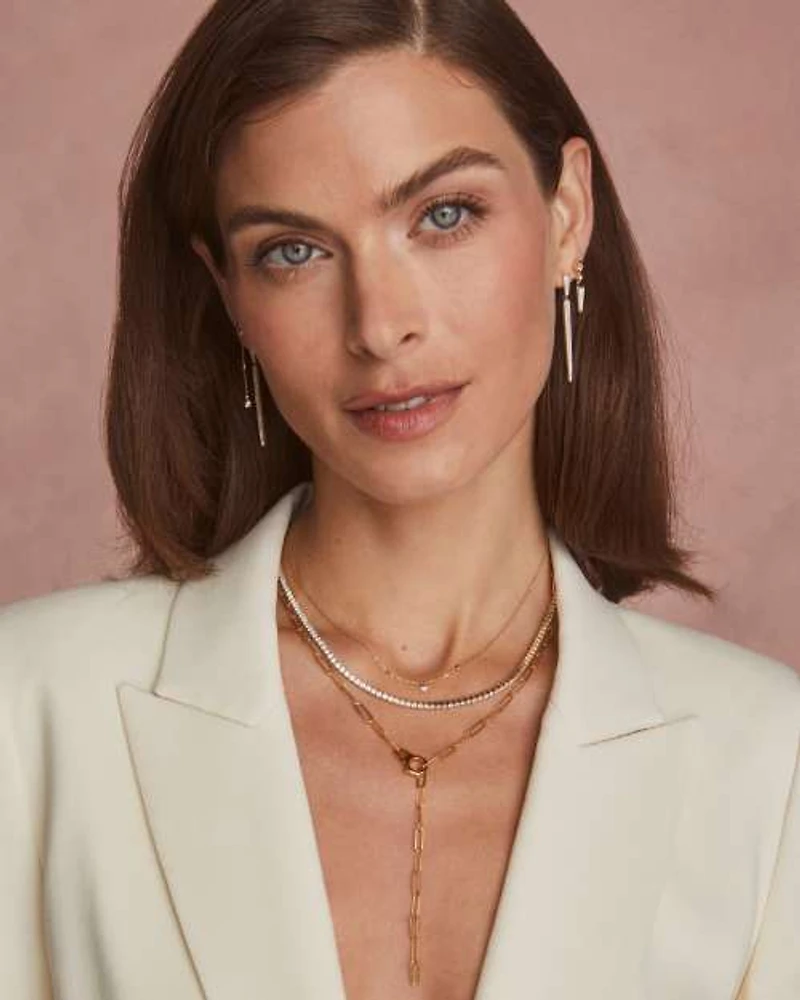 0.41 ct Lab Grown Diamond Michelle 14k Yellow Gold Small Spike Drop Earrings