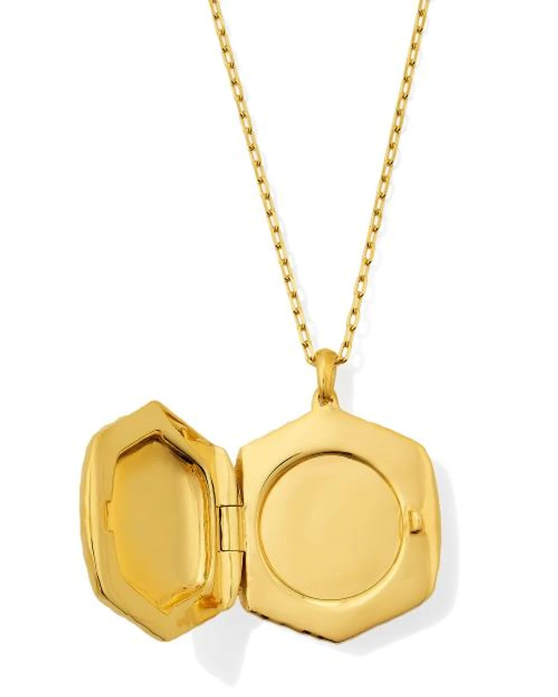 Davie 18k Gold Vermeil Locket Pendant Necklace