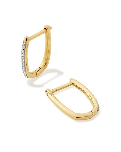 0.1 ct Ellen 14k White Gold Luxe Huggie Earrings in White Diamond